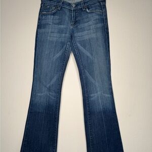 7 For All Mankind Blue Flare Wide Leg Jeans